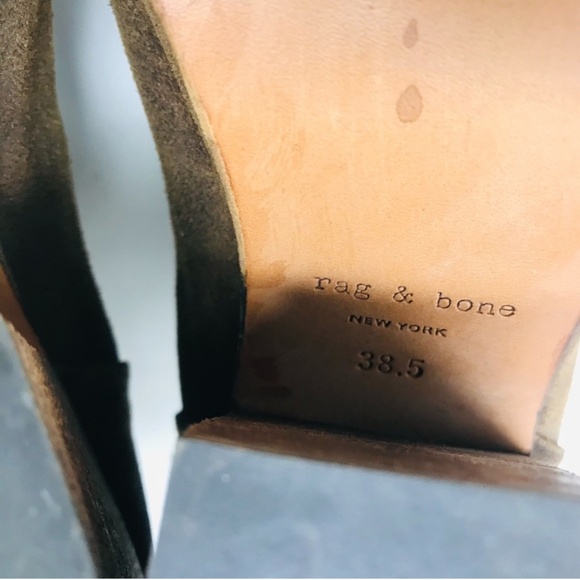 Rag & Bone Newbury Leather Suede Heeled Ankle Booties Brown Size 38.5 - Picture 5 of 6